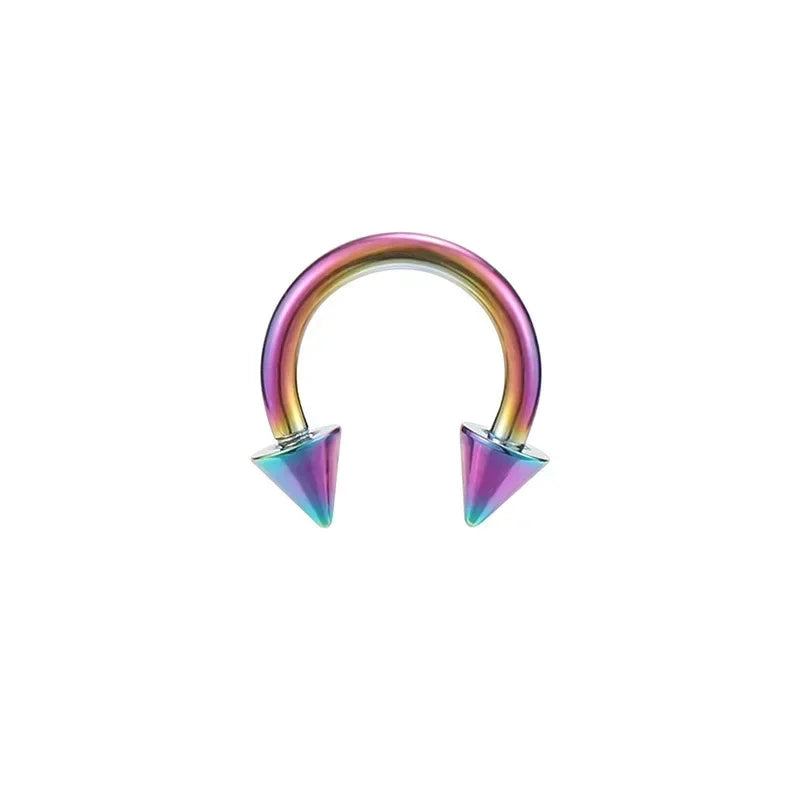 F136 Titanium Piercing Sharp Cone Round Bead Zircon Helix Nose Rings hoop Septum Cartilage labret Earring Body Jewelry Wholesale