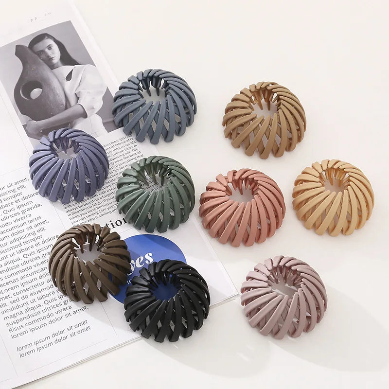 1pc Women Ponytail Hair Rings Clips Bird Nest Shaped Hair Hairpin Simple Magic Lazy Braider Tool Hair Styling Accessories
