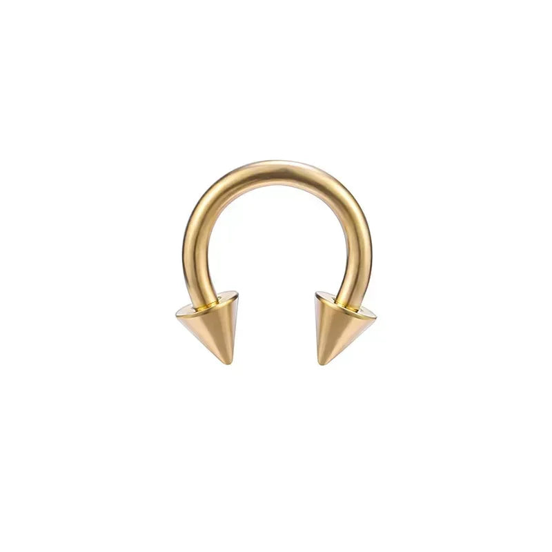 F136 Titanium Piercing Sharp Cone Round Bead Zircon Helix Nose Rings hoop Septum Cartilage labret Earring Body Jewelry Wholesale