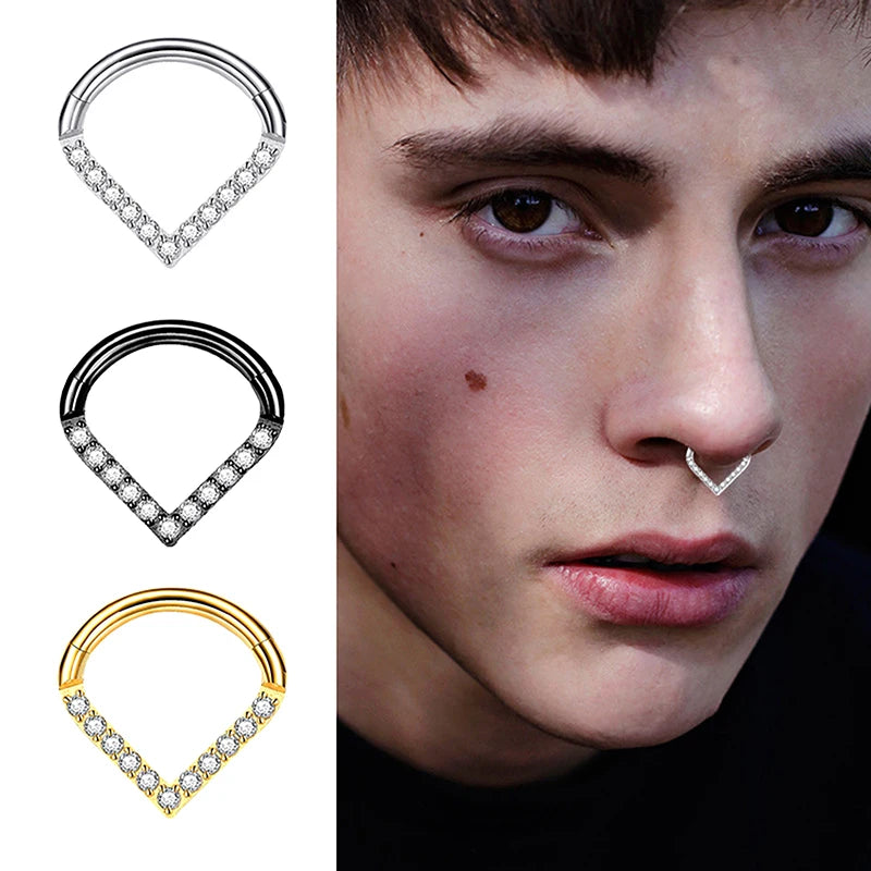 1PC Creative Septum Mustache Nose Rings For Women Men Fashion Stainless Steel Nose Rings Hoops Septum Piercing Jewelry Gifts