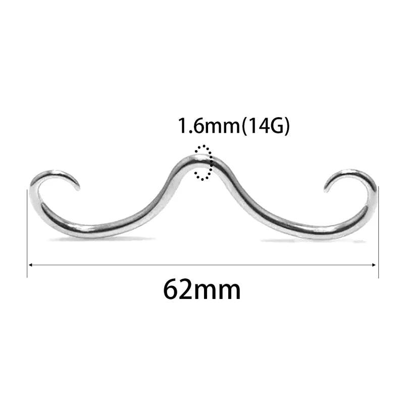 1PC Creative Septum Mustache Nose Rings For Women Men Fashion Stainless Steel Nose Rings Hoops Septum Piercing Jewelry Gifts