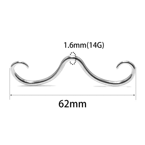 1PC Creative Septum Mustache Nose Rings For Women Men Fashion Stainless Steel Nose Rings Hoops Septum Piercing Jewelry Gifts