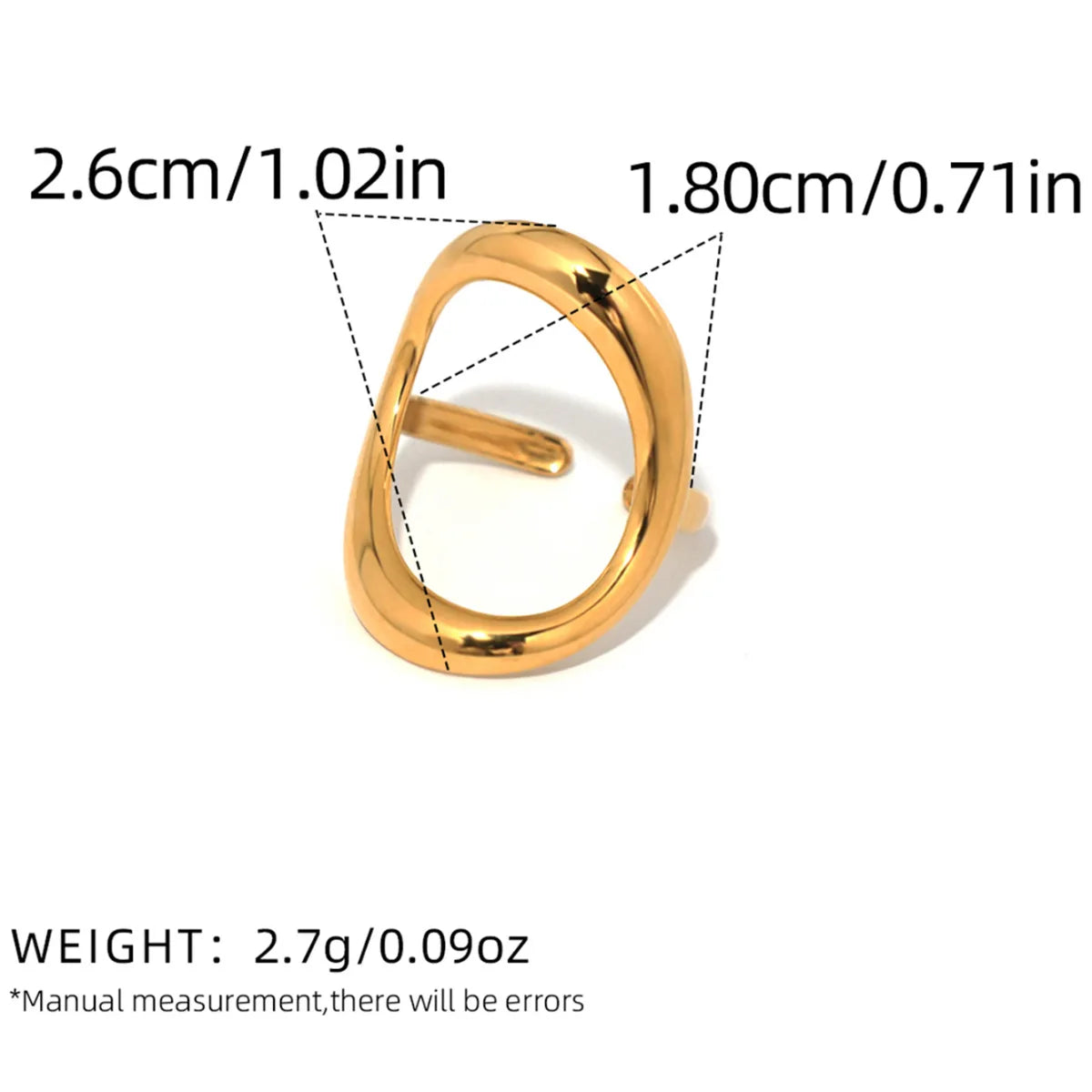 Vintage Minimalist Large Rings for Women Stainless Steel Gold Plated Waterproof Hip-Hop Women's Finger Ring Aesthetic Jewelry
