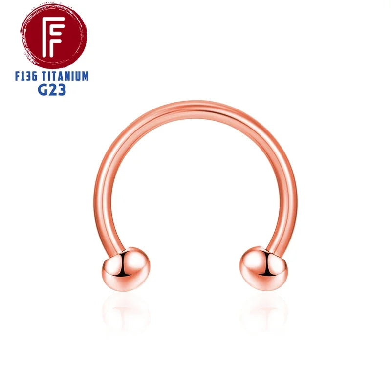 F136 Titanium Piercing Sharp Cone Round Bead Zircon Helix Nose Rings hoop Septum Cartilage labret Earring Body Jewelry Wholesale