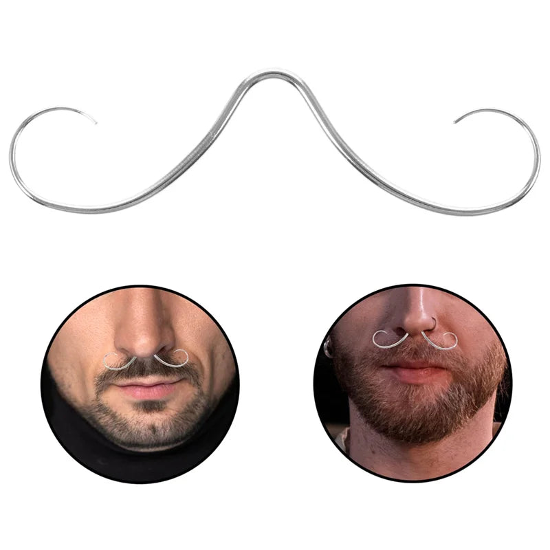 1PC Creative Septum Mustache Nose Rings For Women Men Fashion Stainless Steel Nose Rings Hoops Septum Piercing Jewelry Gifts