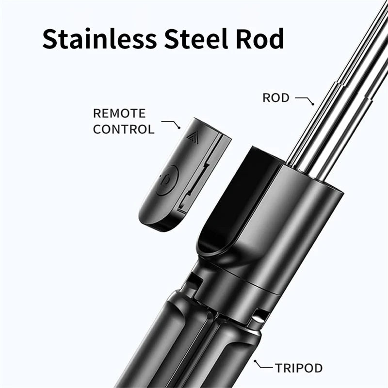 3In1 Bluetooth Wireless Selfie Tripod With Fill Light Shutter Remote Control Portable Foldable Monopod For iPhone Smart Phone