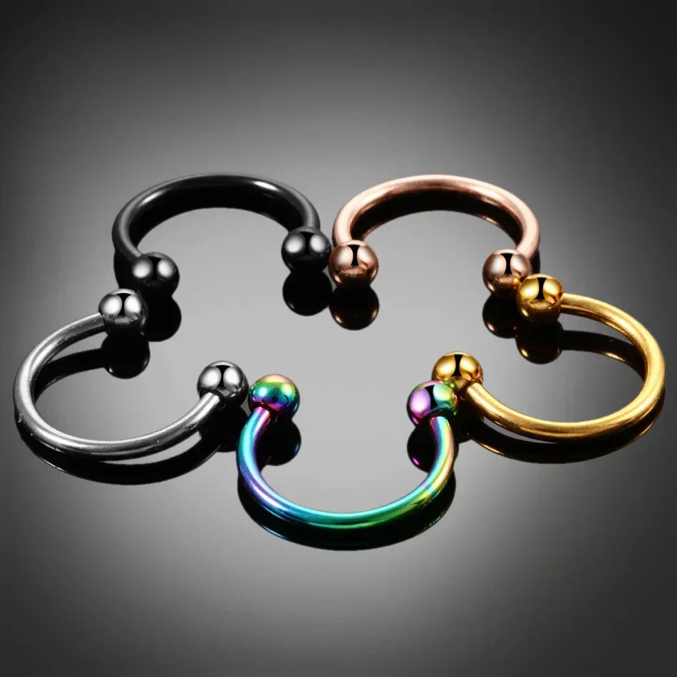 F136 Titanium Piercing Sharp Cone Round Bead Zircon Helix Nose Rings hoop Septum Cartilage labret Earring Body Jewelry Wholesale