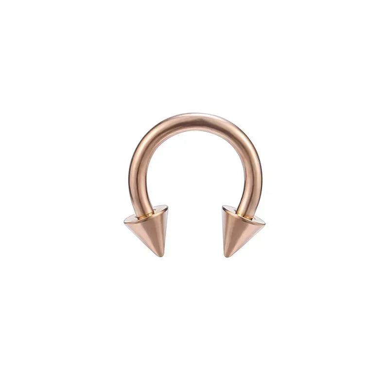 F136 Titanium Piercing Sharp Cone Round Bead Zircon Helix Nose Rings hoop Septum Cartilage labret Earring Body Jewelry Wholesale