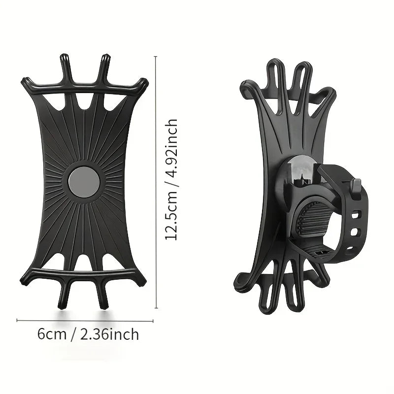 360 Rotatable Mobile Phone Bicycle Motorcycle Holder Bike Safe Bracket Silicone Support Silicone Pull Type For All Phone Stand