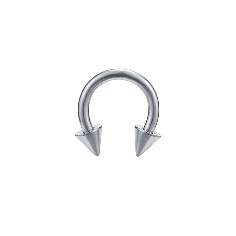 F136 Titanium Piercing Sharp Cone Round Bead Zircon Helix Nose Rings hoop Septum Cartilage labret Earring Body Jewelry Wholesale
