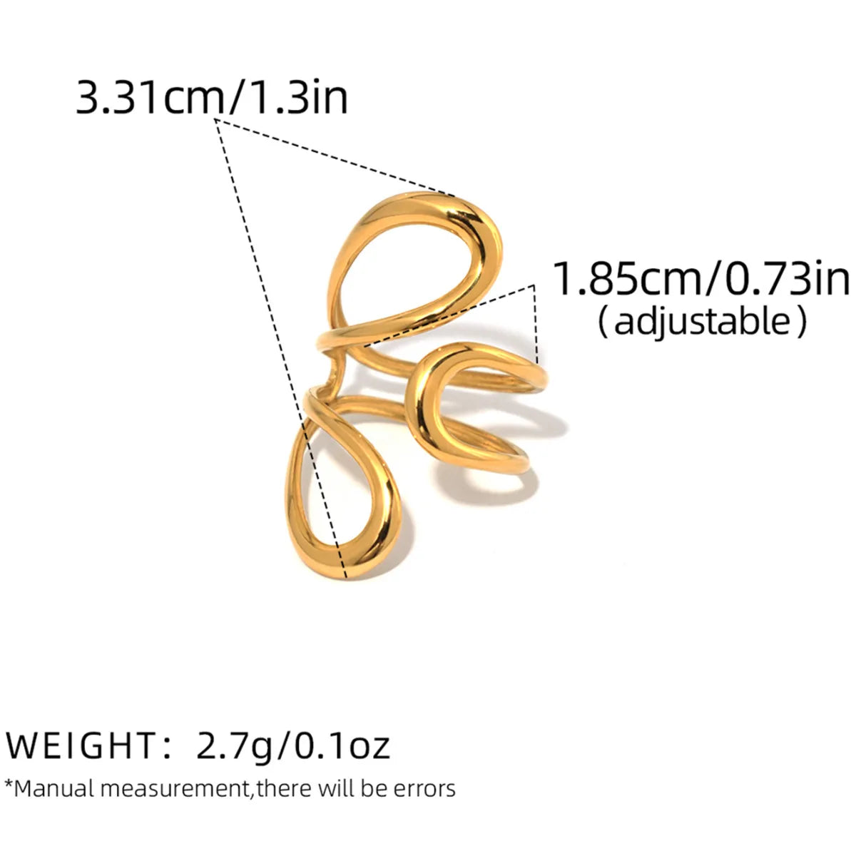 Vintage Minimalist Large Rings for Women Stainless Steel Gold Plated Waterproof Hip-Hop Women's Finger Ring Aesthetic Jewelry