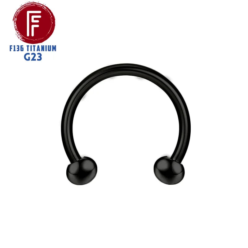 F136 Titanium Piercing Sharp Cone Round Bead Zircon Helix Nose Rings hoop Septum Cartilage labret Earring Body Jewelry Wholesale