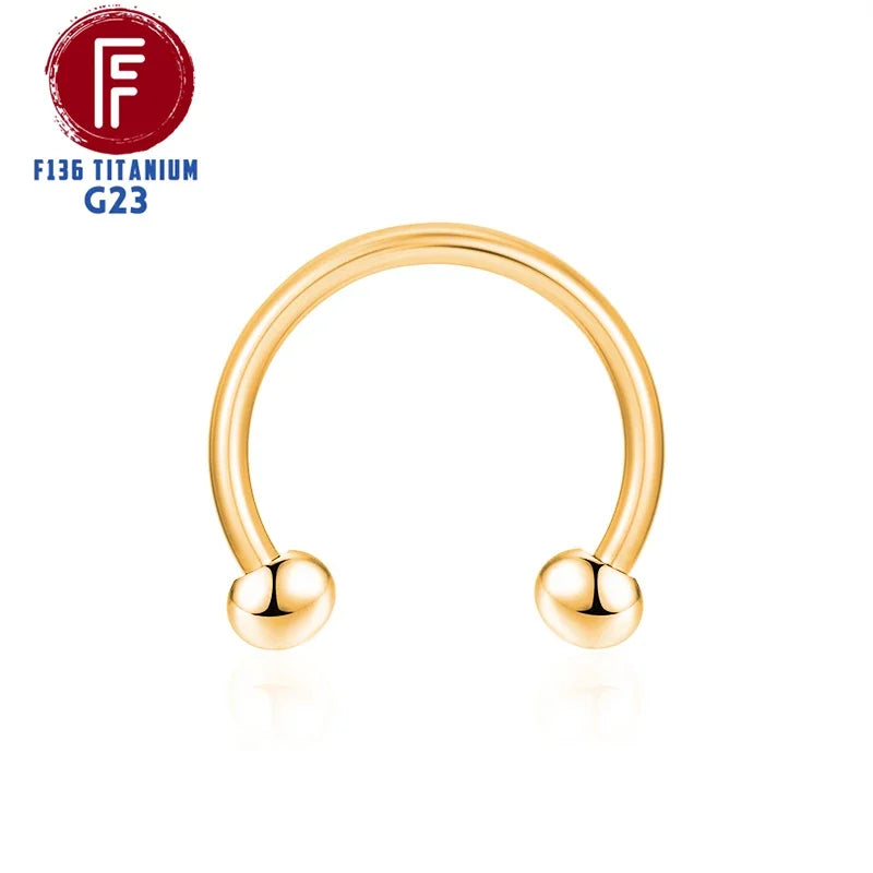 F136 Titanium Piercing Sharp Cone Round Bead Zircon Helix Nose Rings hoop Septum Cartilage labret Earring Body Jewelry Wholesale
