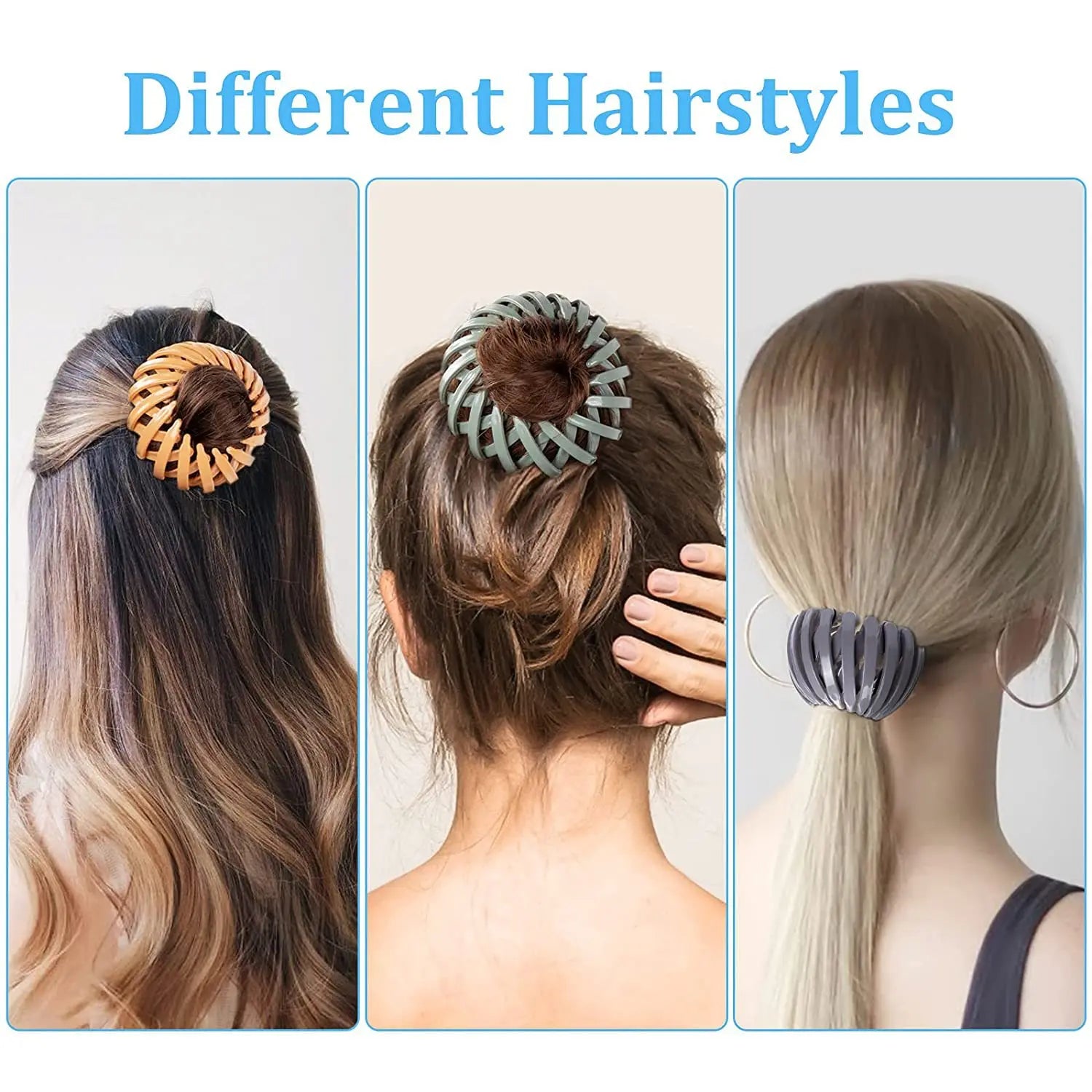 1pc Women Ponytail Hair Rings Clips Bird Nest Shaped Hair Hairpin Simple Magic Lazy Braider Tool Hair Styling Accessories