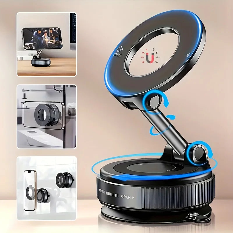 Vacuum Adsorption Magnetic Car Phone Holder, 2026 New Model, Suction Cup, Car Navigation Phone Holder, a must-have!